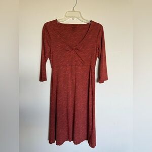 Toad & Co Rosalinda Red/Orange Geometric Print Dress Small